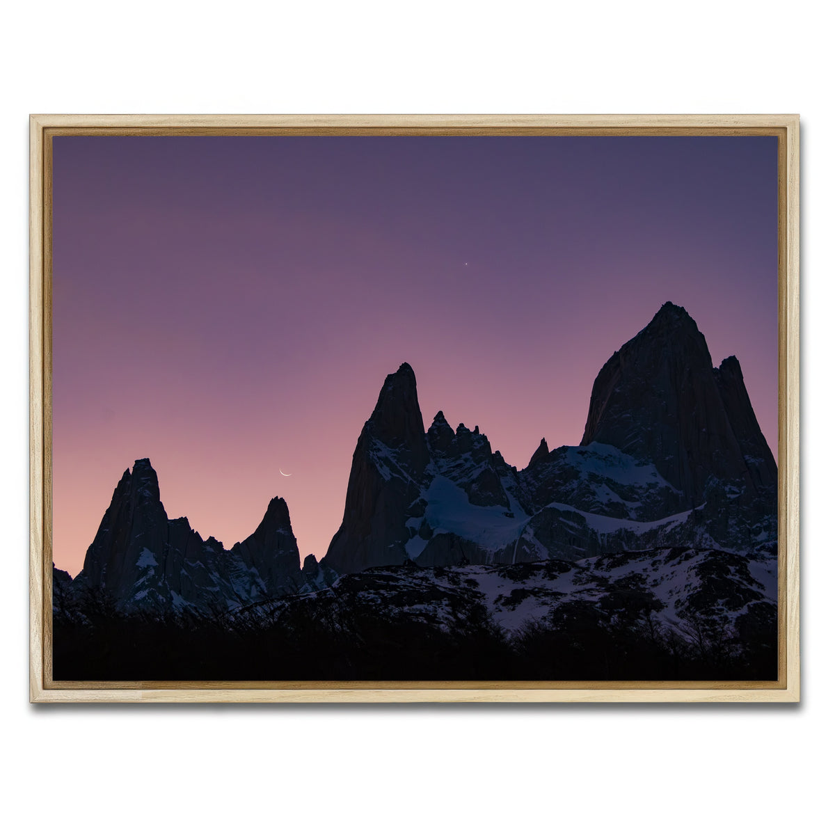 AUTO-MOCKUP WHITE | Cosmic Conjunction - Los Glaciares | 1 Piece | Natural Framed Canvas | group=4x3