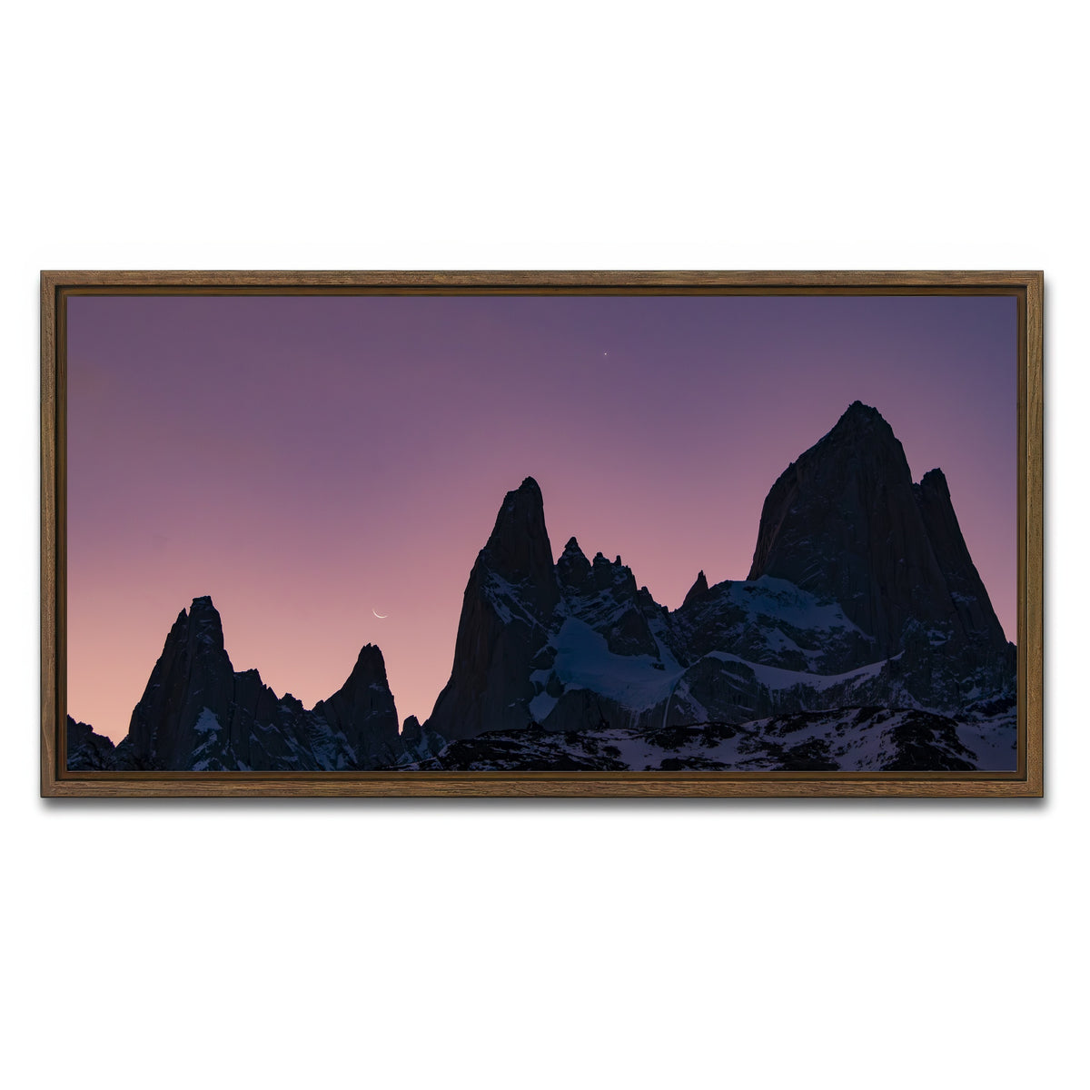 AUTO-MOCKUP WHITE | Cosmic Conjunction - Los Glaciares | 1 Piece | Walnut Framed Canvas | group=2x1