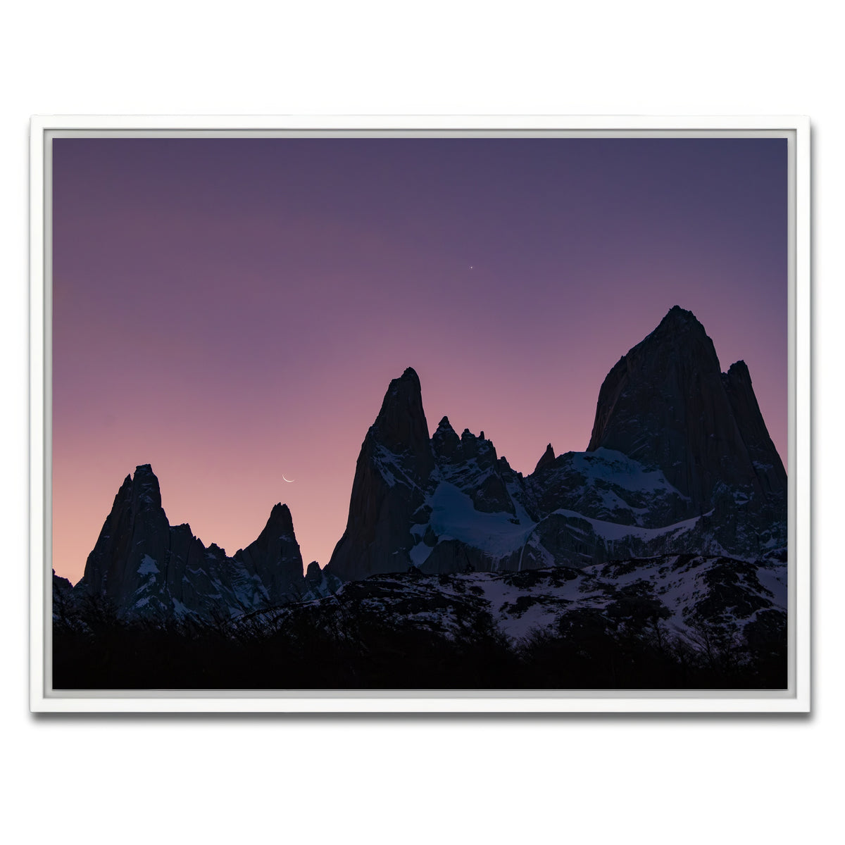 AUTO-MOCKUP WHITE | Cosmic Conjunction - Los Glaciares | 1 Piece | White Framed Canvas | group=4x3