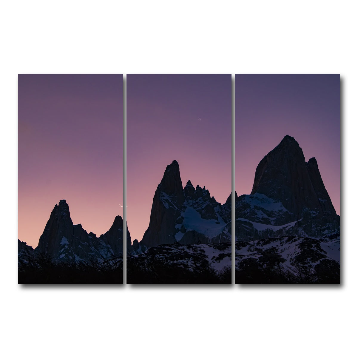 AUTO-MOCKUP WHITE | Cosmic Conjunction - Los Glaciares | 3 Piece | Gallery Wrap Canvas | group=12x24
