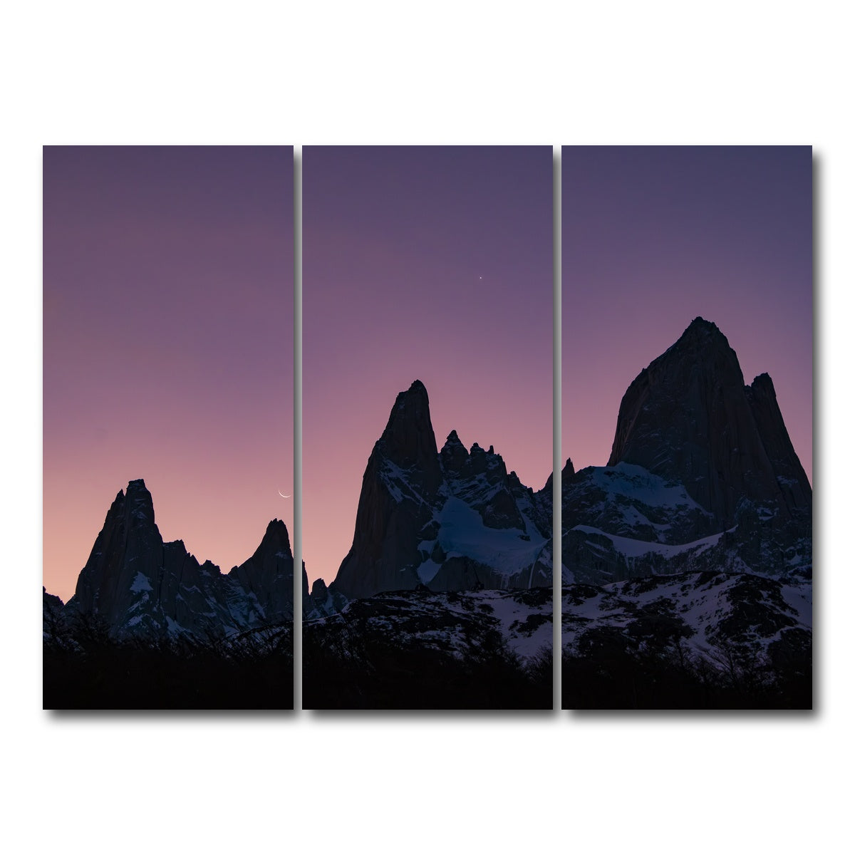 AUTO-MOCKUP WHITE | Cosmic Conjunction - Los Glaciares | 3 Piece | Gallery Wrap Canvas | group=8x18