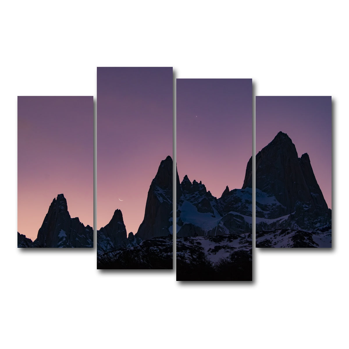 AUTO-MOCKUP WHITE | Cosmic Conjunction - Los Glaciares | 4 Piece | Gallery Wrap Canvas | group=4_short