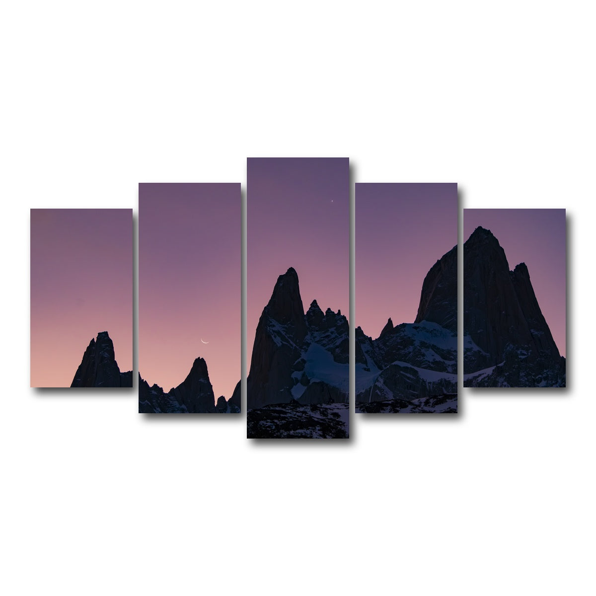 AUTO-MOCKUP WHITE | Cosmic Conjunction - Los Glaciares | 5 Piece | Gallery Wrap Canvas | group=5_normal