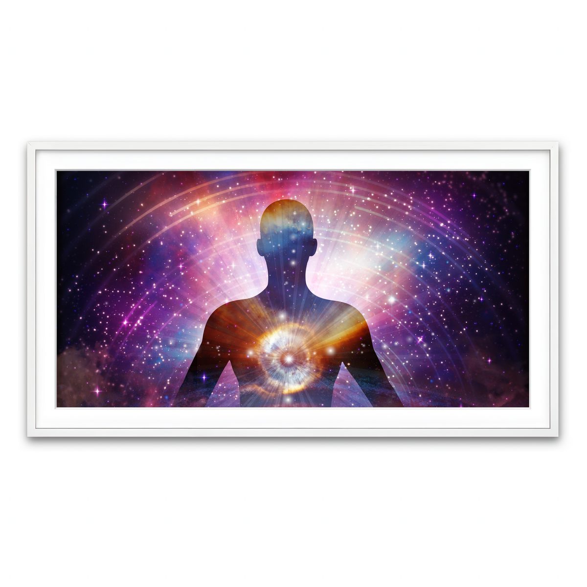 Framed Print 2x1 White