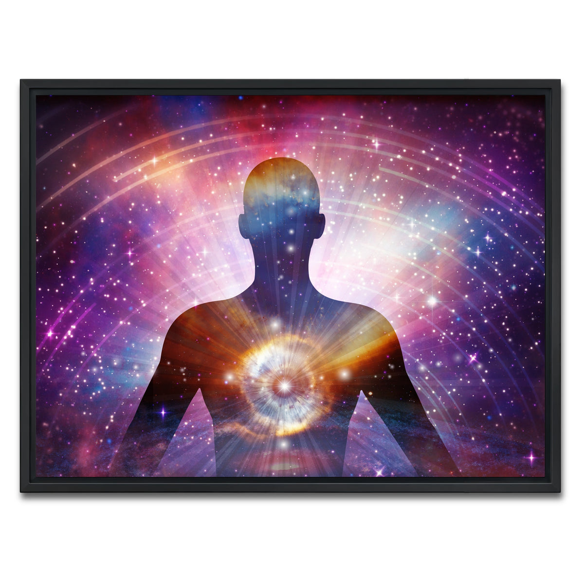AUTO-MOCKUP WHITE | Cosmic connection | 1 Piece | Black Framed Canvas | group=4x3