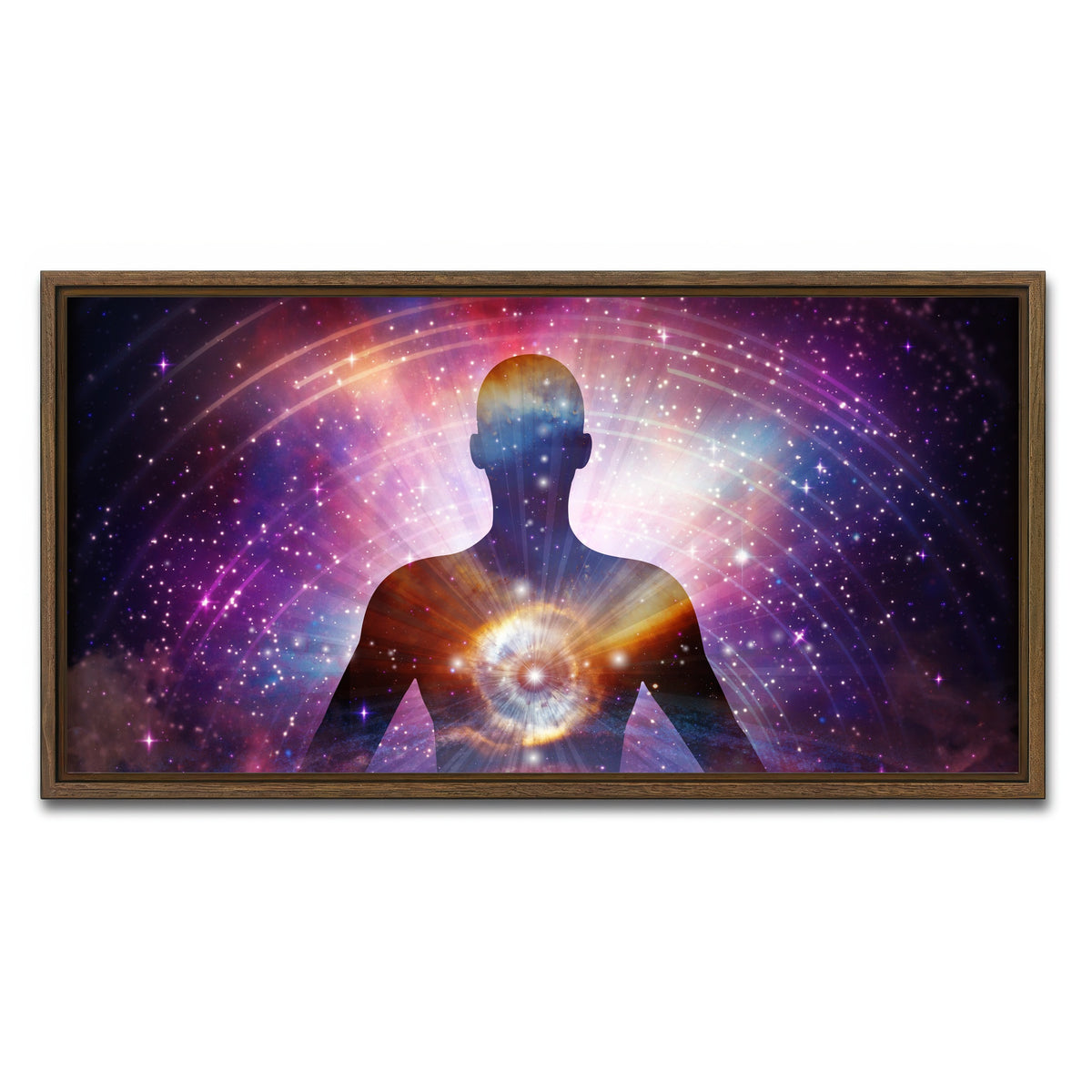 AUTO-MOCKUP WHITE | Cosmic connection | 1 Piece | Walnut Framed Canvas | group=2x1