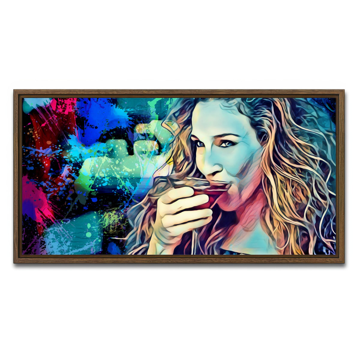 AUTO-MOCKUP WHITE | Cosmo Carrie | 1 Piece | Walnut Framed Canvas | group=2x1