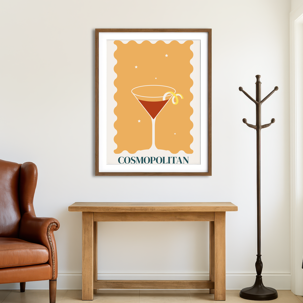 AUTO-MOCKUP ROOM | Cosmopolitan Retro Style Wall Art