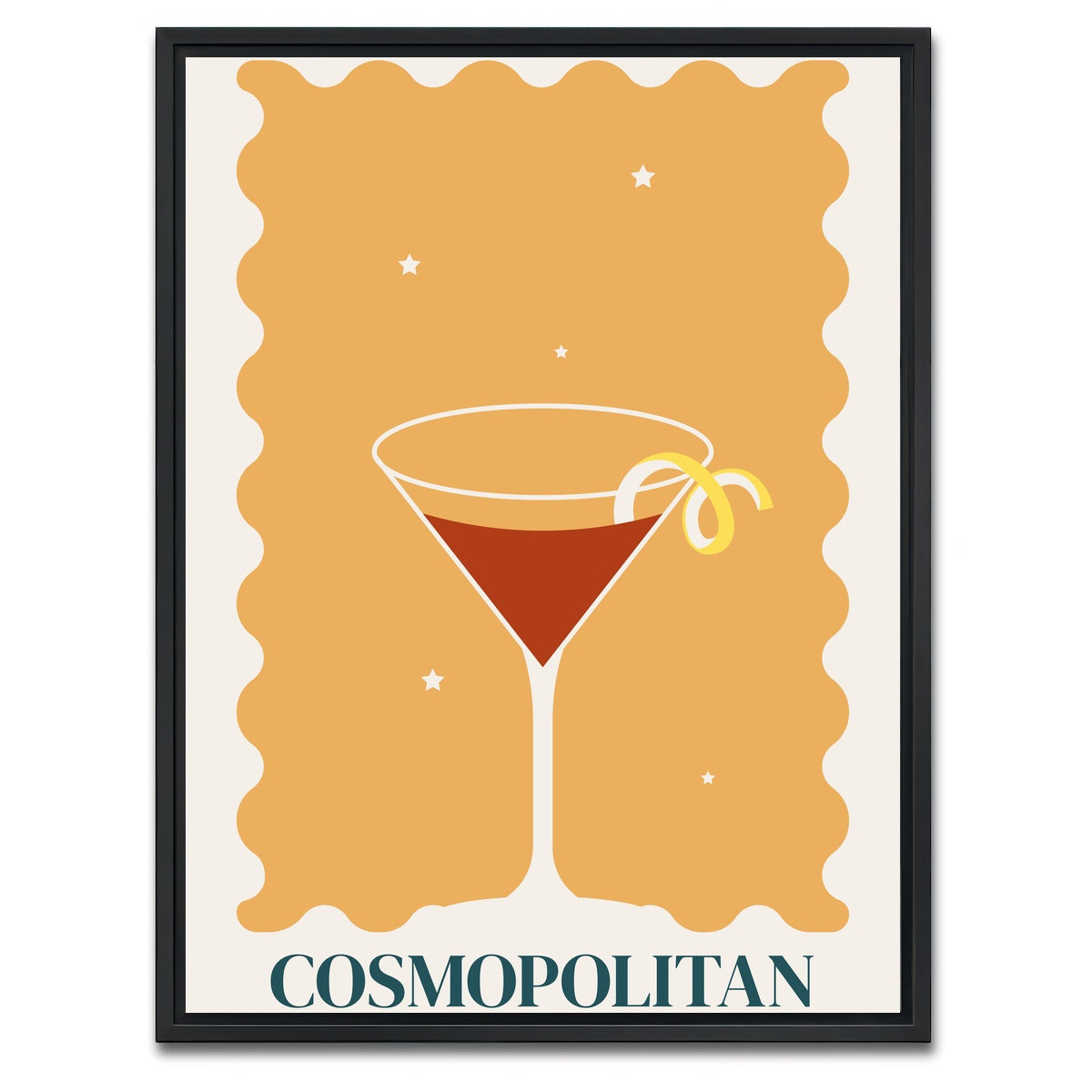 AUTO-MOCKUP WHITE | Cosmopolitan Retro Style | 1 Piece | Black Framed Canvas | group=3x4