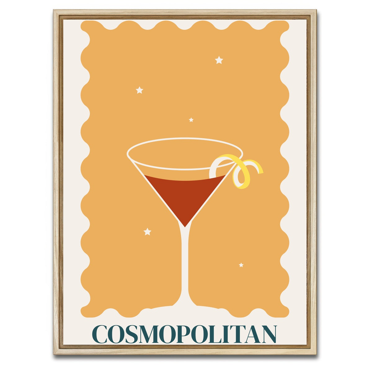 AUTO-MOCKUP WHITE | Cosmopolitan Retro Style | 1 Piece | Natural Framed Canvas | group=3x4