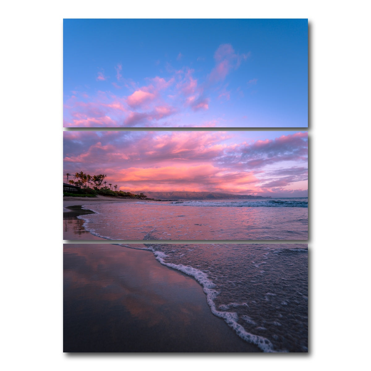 AUTO-MOCKUP WHITE | Cotton Candy Sunrise | 3 Piece | Gallery Wrap Canvas | group=8x18_stacked