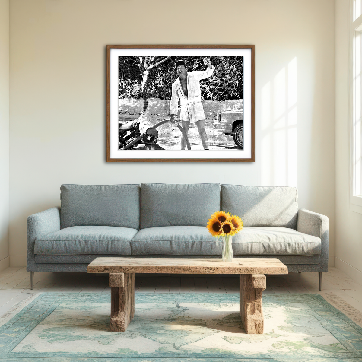 AUTO-MOCKUP ROOM | Cousin Eddie Grayscale Wall Art