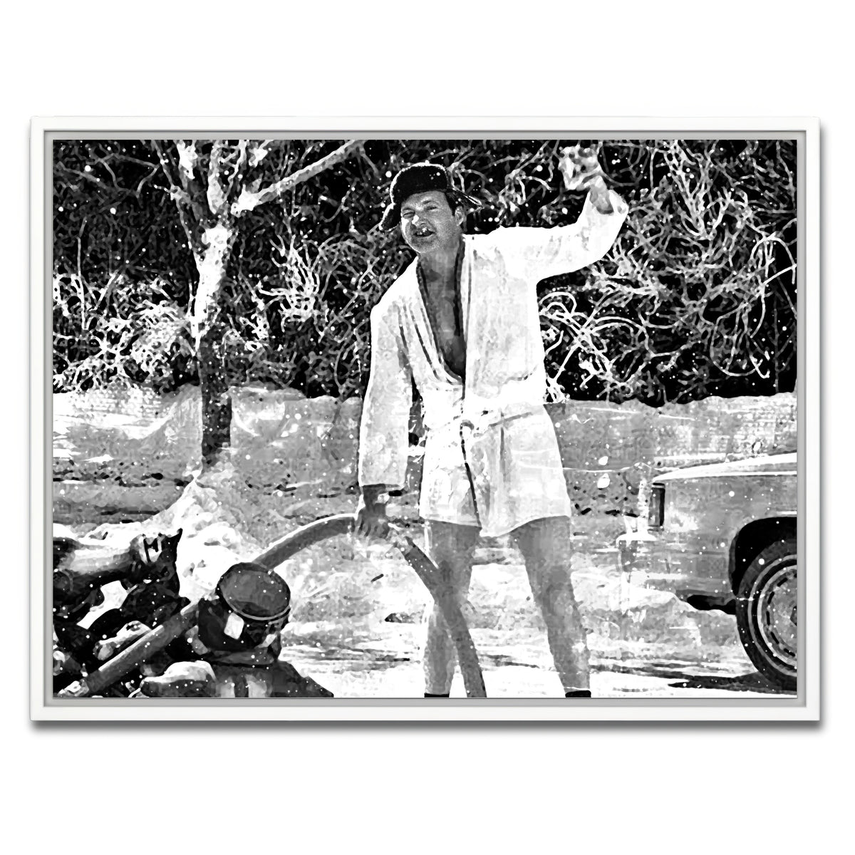 AUTO-MOCKUP WHITE | Cousin Eddie Grayscale | 1 Piece | White Framed Canvas | group=4x3