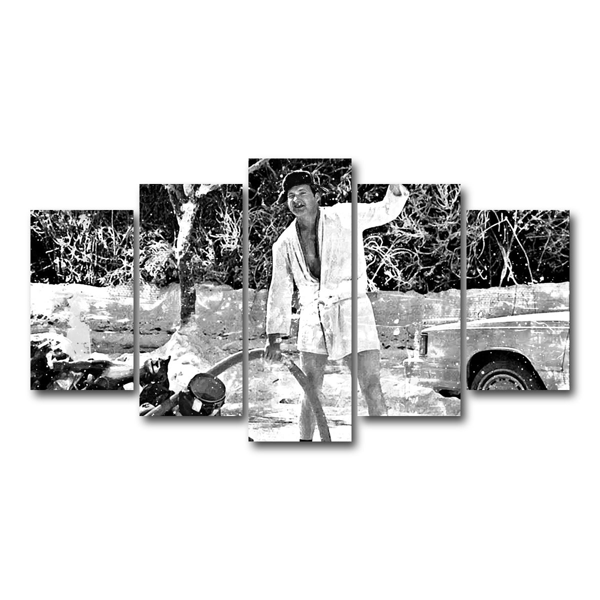 AUTO-MOCKUP WHITE | Cousin Eddie Grayscale | 5 Piece | Gallery Wrap Canvas | group=5_normal