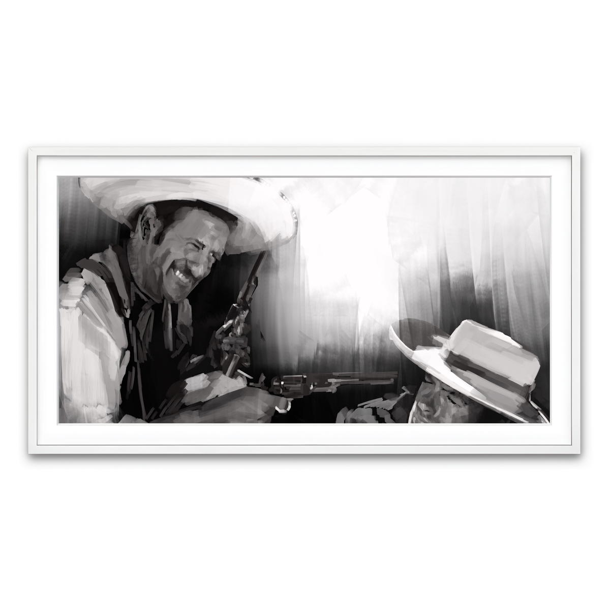 Framed Print 2x1 White