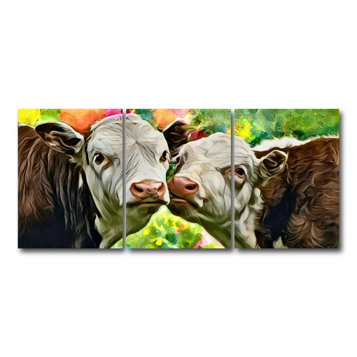 AUTO-MOCKUP WHITE | Cows Abstract | 3 Piece | Gallery Wrap Canvas | group=18x24