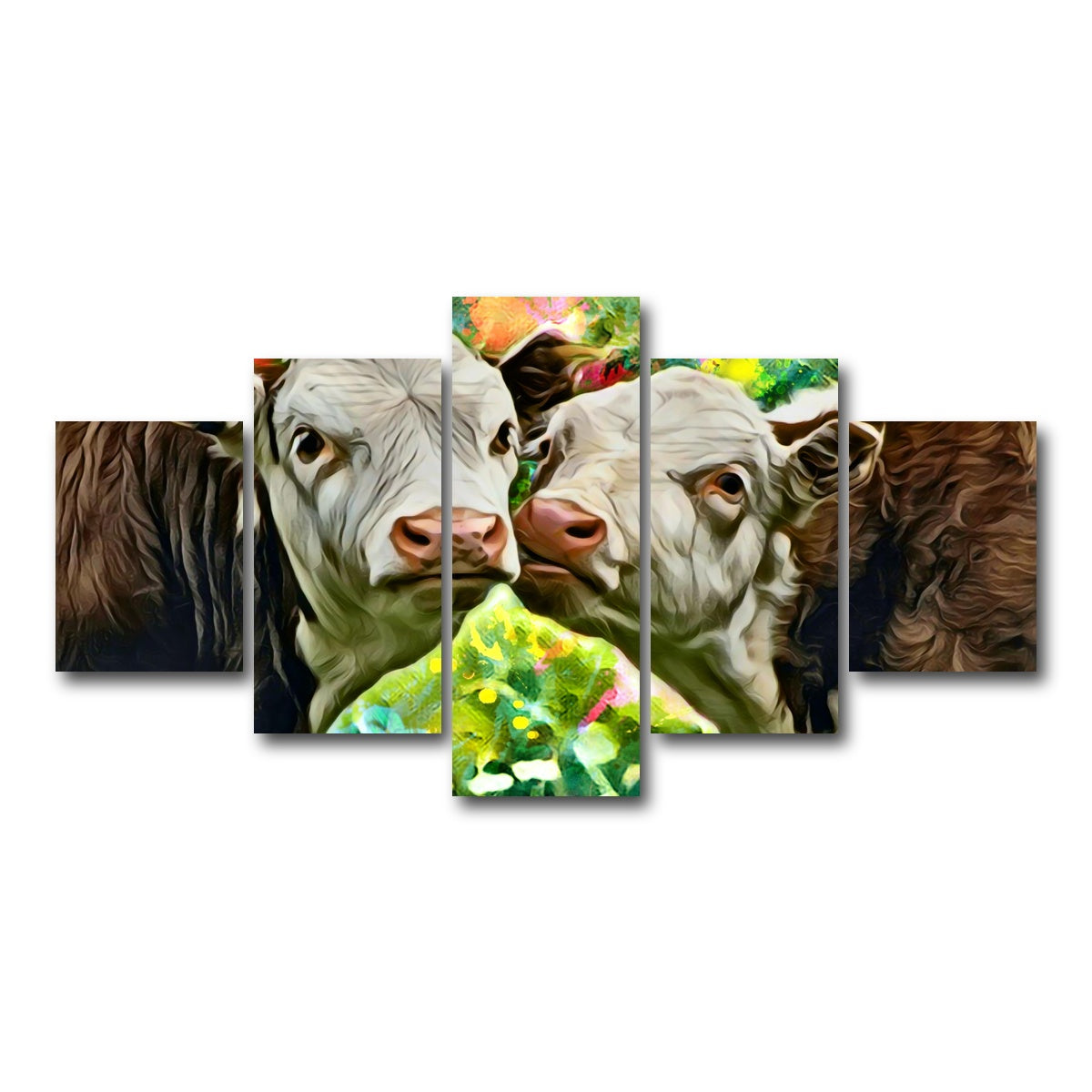 AUTO-MOCKUP WHITE | Cows Abstract | 5 Piece | Gallery Wrap Canvas | group=5_short