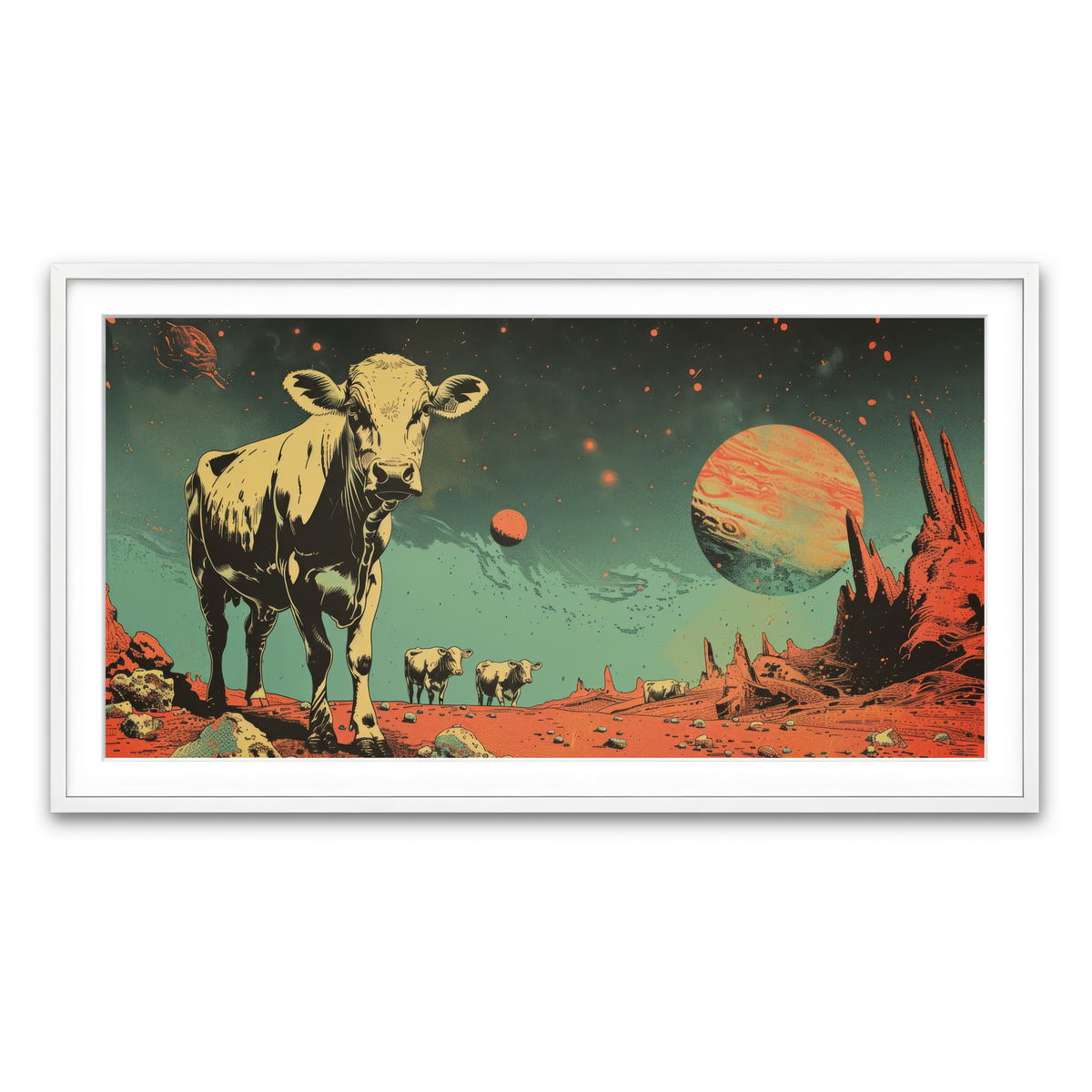 Framed Print 2x1 White