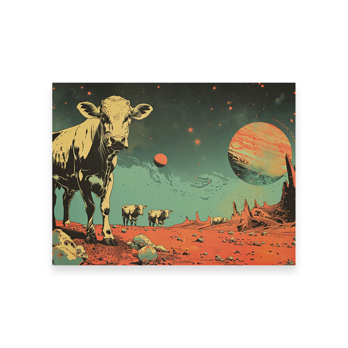 Cows Abducted by Aliens Wall Art