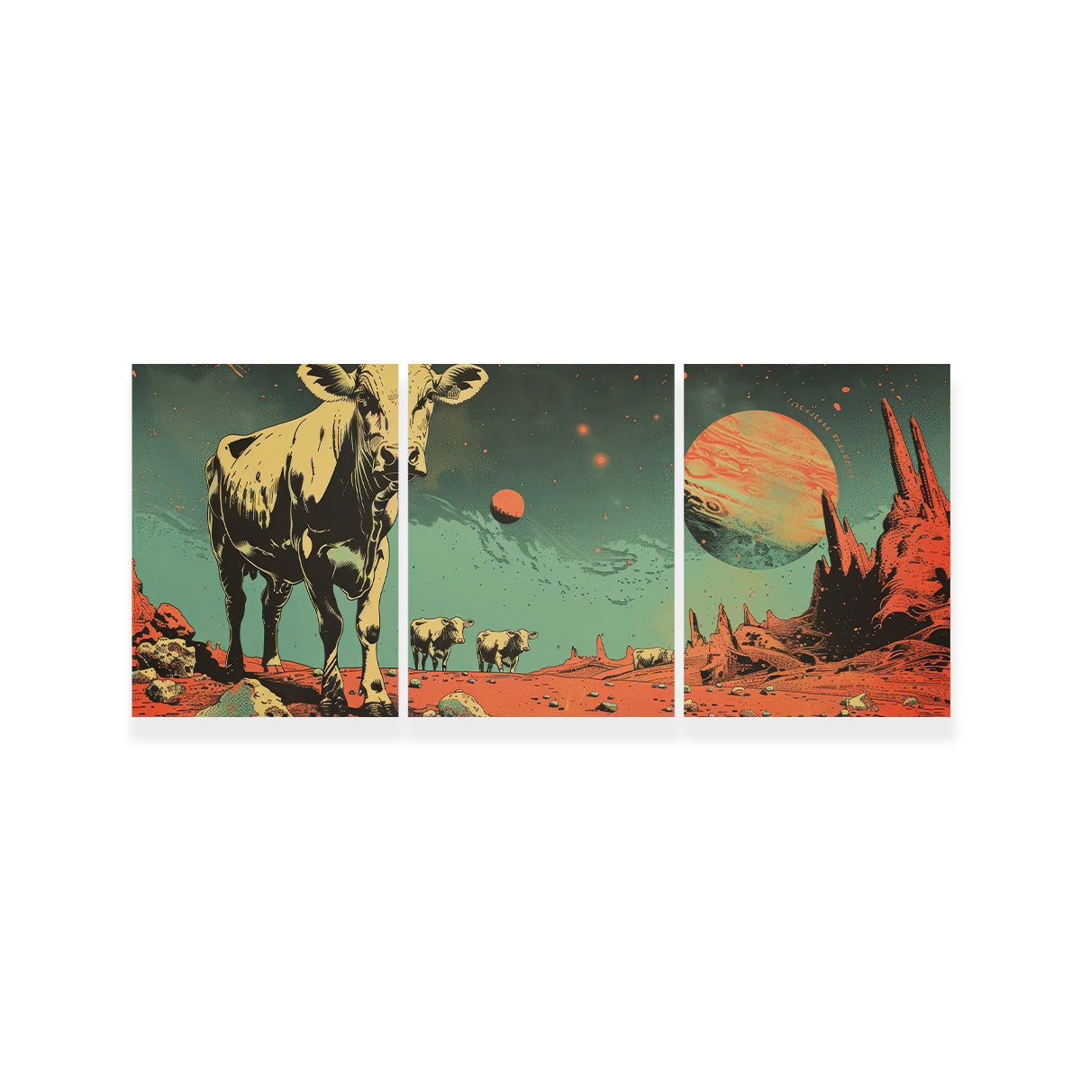 Cows Abducted by Aliens Wall Art