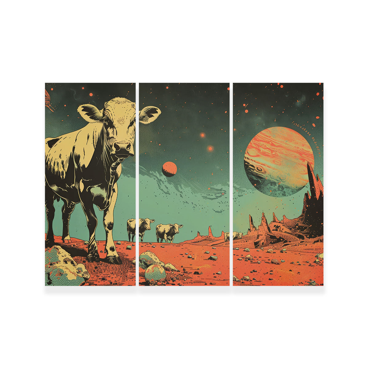 Cows Abducted by Aliens Wall Art