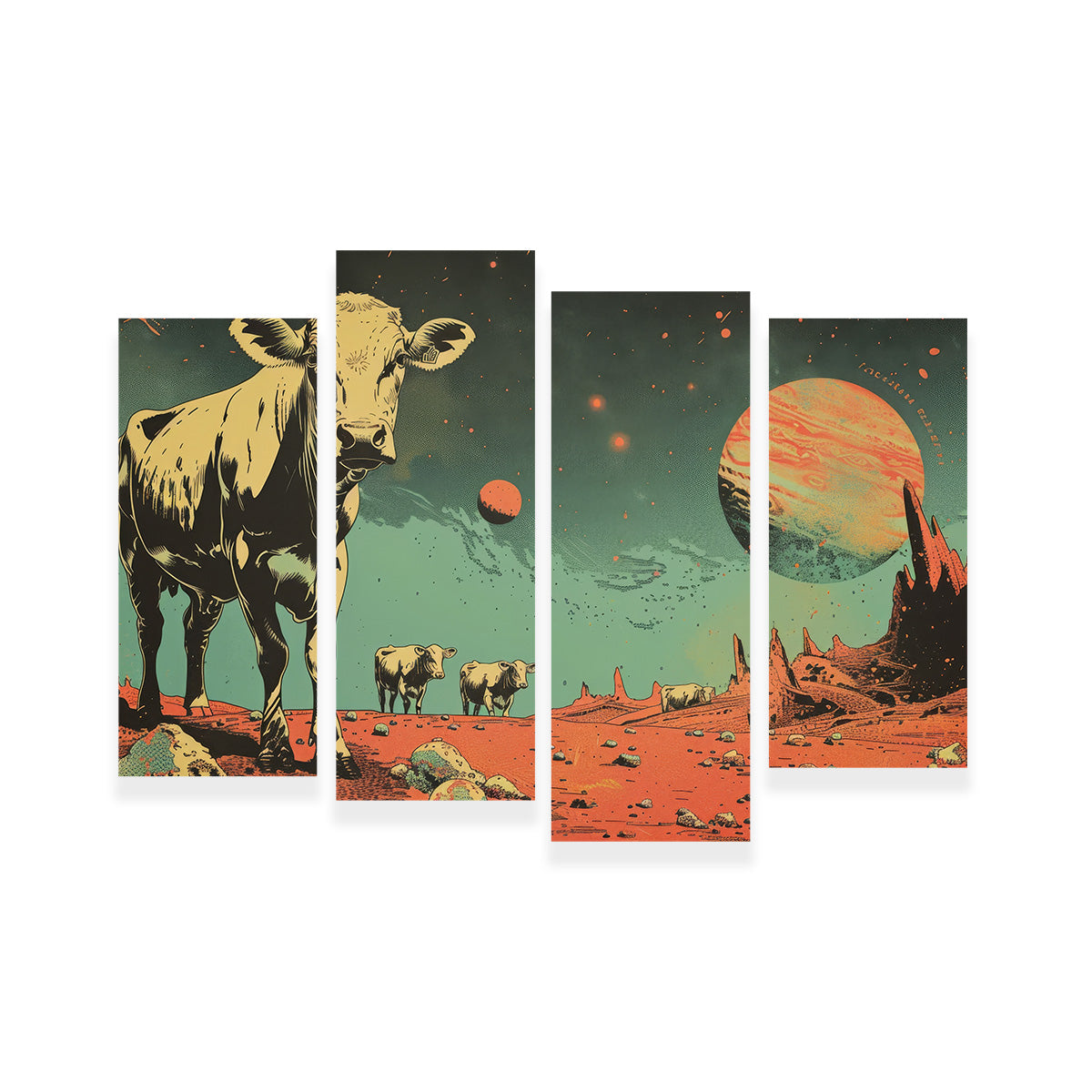 Cows Abducted by Aliens Wall Art