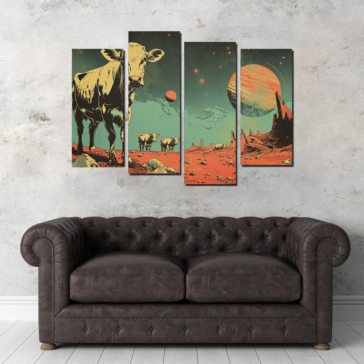 Cows Abducted by Aliens Wall Art