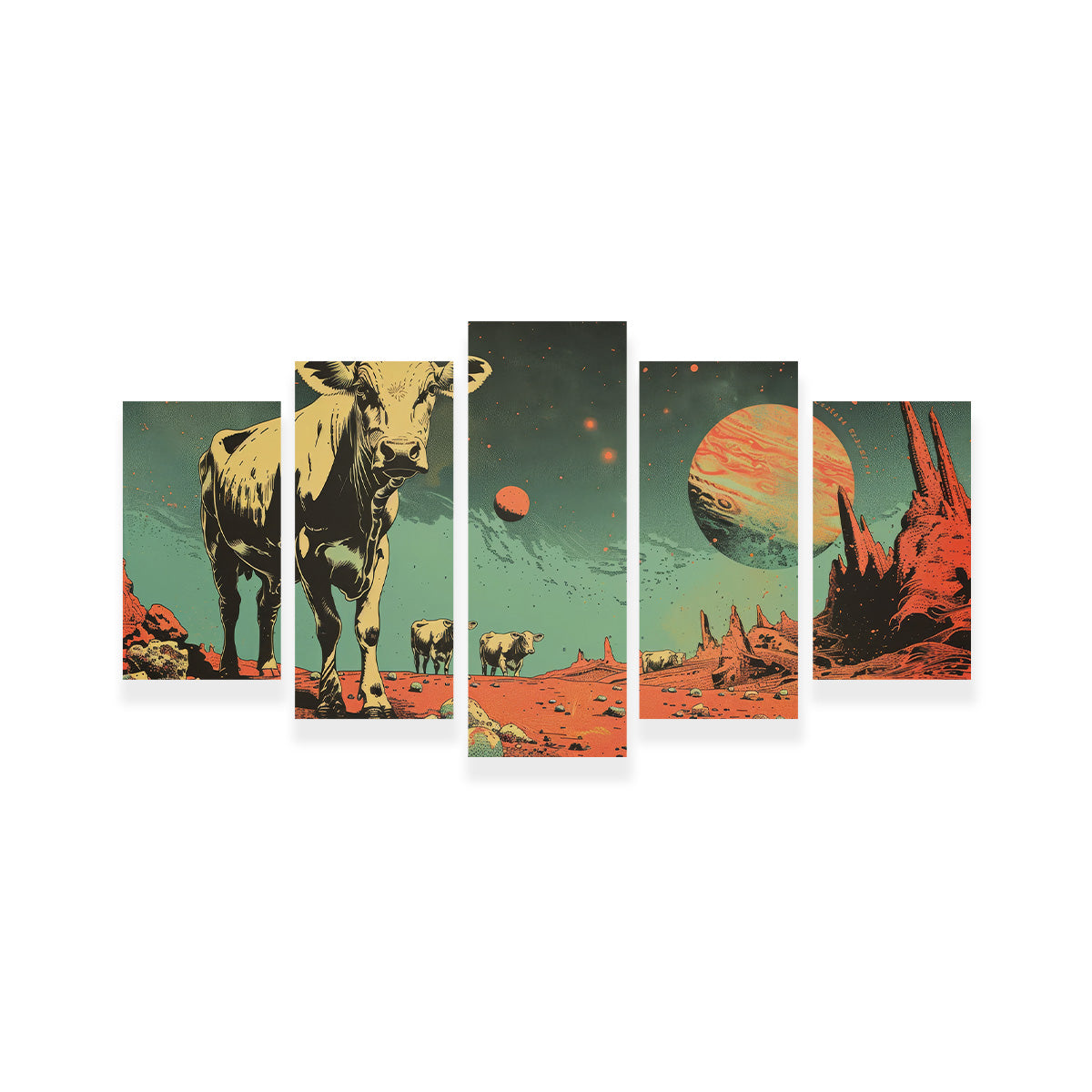 Cows Abducted by Aliens Wall Art