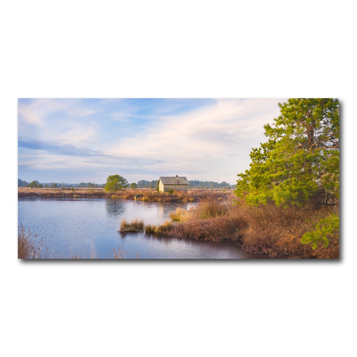 AUTO-MOCKUP WHITE | Cranberry Bog Pumpshack Sunrise | 1 Piece | Gallery Wrap Canvas | group=2x1
