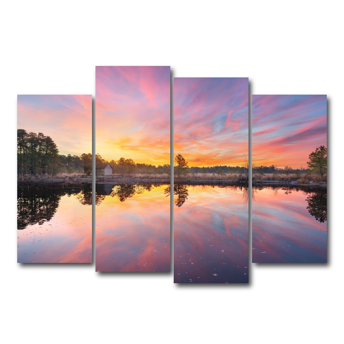 AUTO-MOCKUP WHITE | Cranberry Bog Sunrise Big Skies | 4 Piece | Gallery Wrap Canvas | group=4_normal