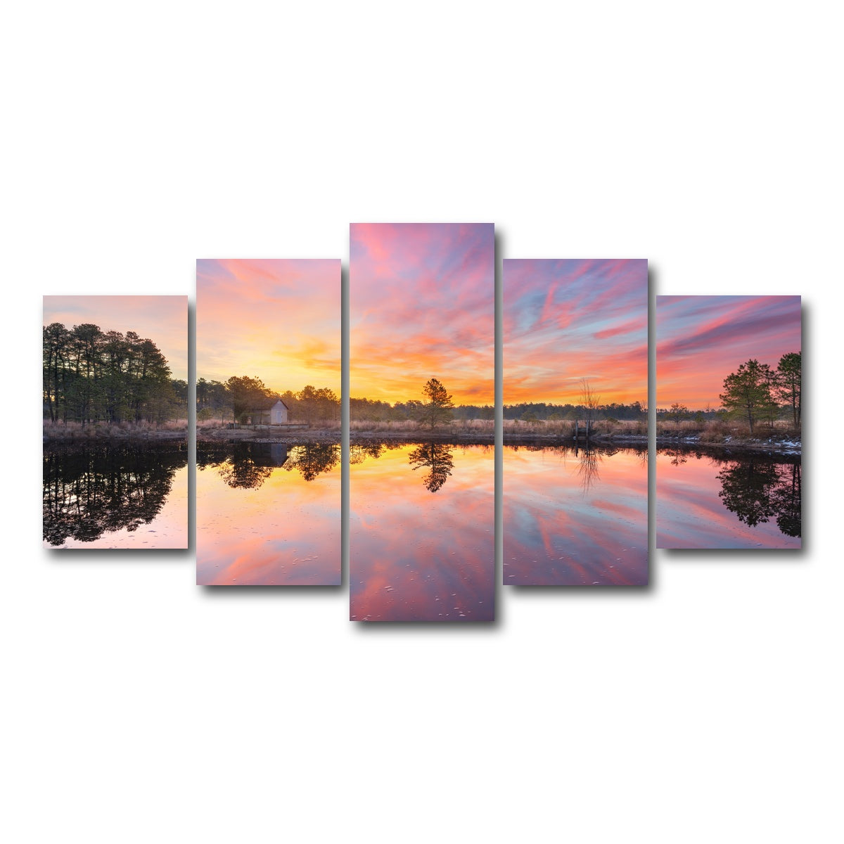 AUTO-MOCKUP WHITE | Cranberry Bog Sunrise Big Skies | 5 Piece | Gallery Wrap Canvas | group=5_normal
