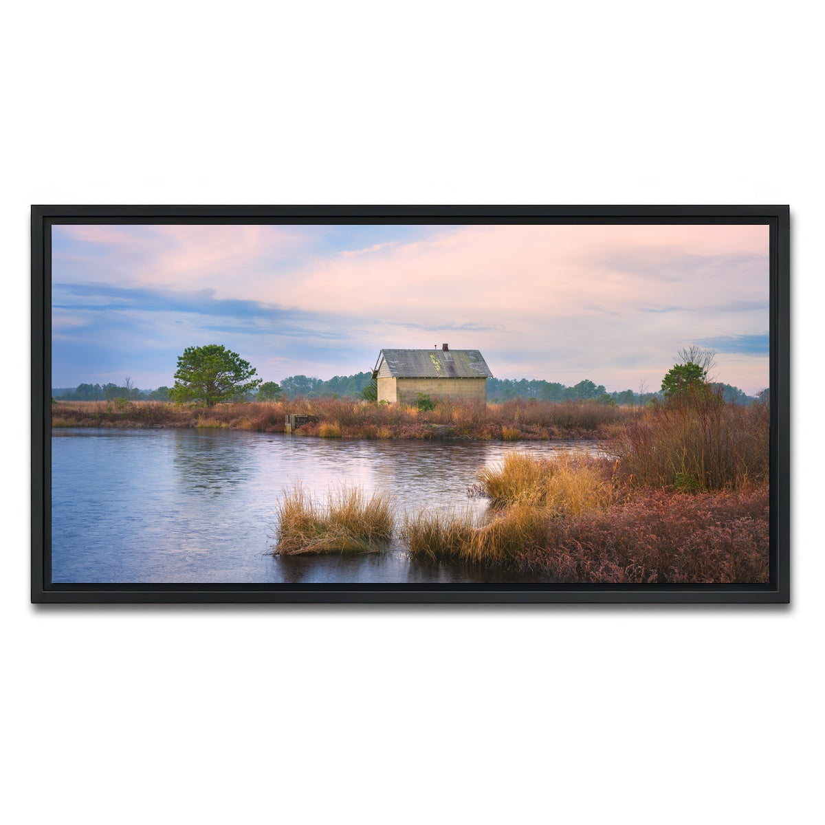 AUTO-MOCKUP WHITE | Cranberry Bog Winter Transition | 1 Piece | Black Framed Canvas | group=2x1