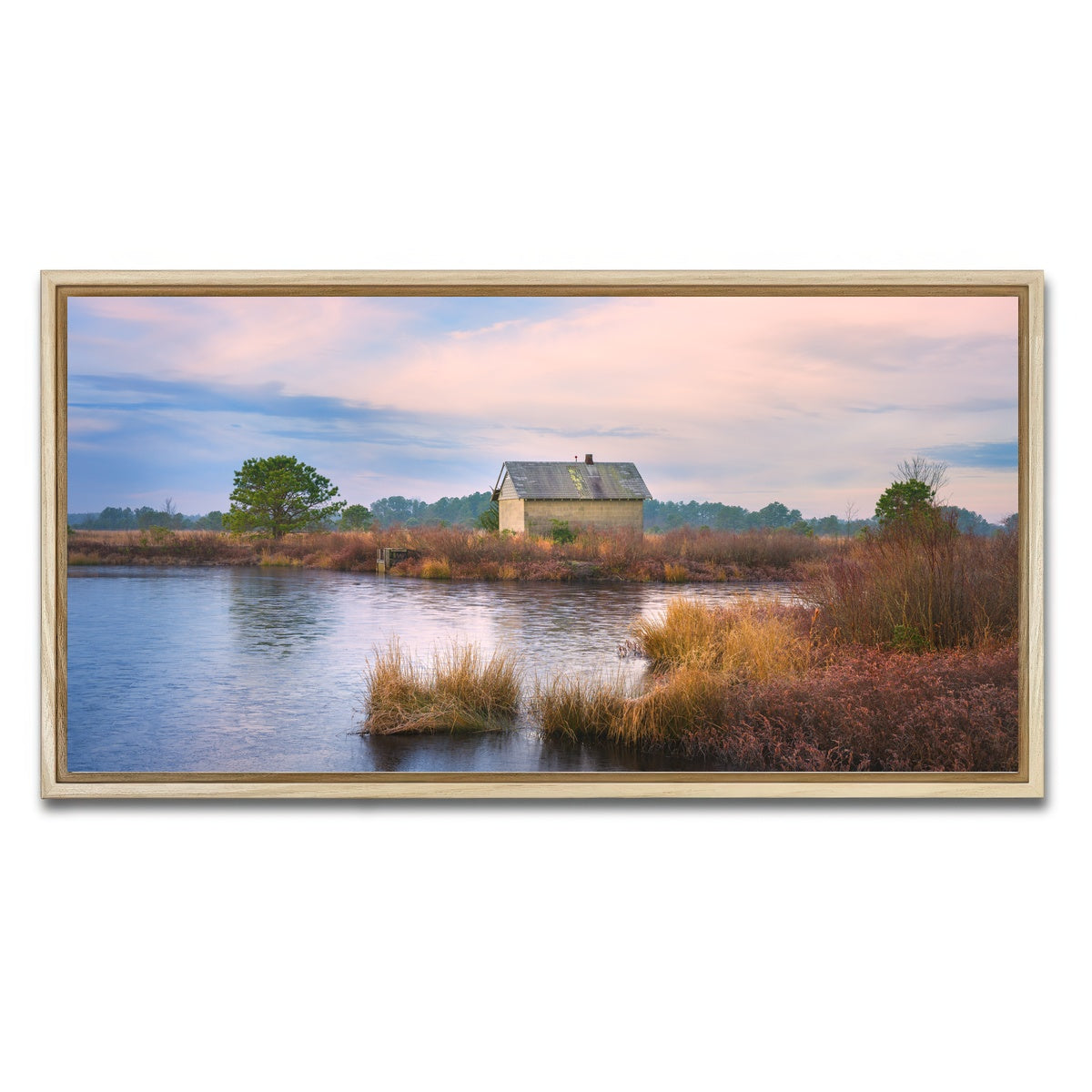 AUTO-MOCKUP WHITE | Cranberry Bog Winter Transition | 1 Piece | Natural Framed Canvas | group=2x1