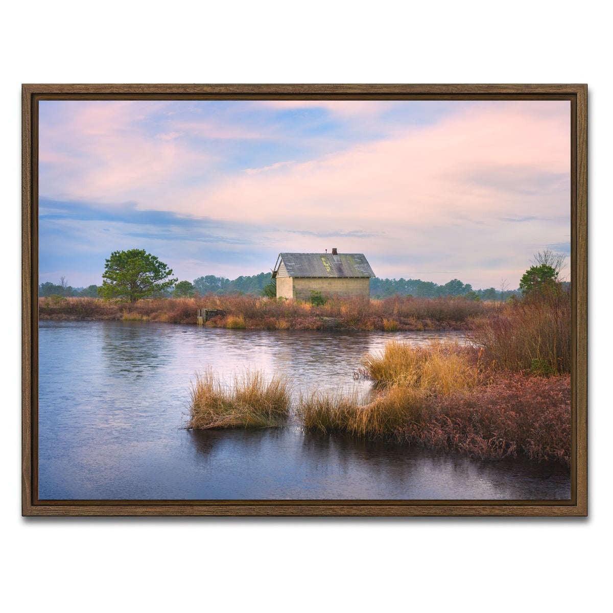 AUTO-MOCKUP WHITE | Cranberry Bog Winter Transition | 1 Piece | Walnut Framed Canvas | group=4x3