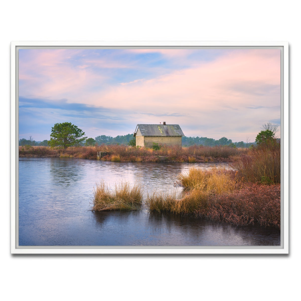 AUTO-MOCKUP WHITE | Cranberry Bog Winter Transition | 1 Piece | White Framed Canvas | group=4x3