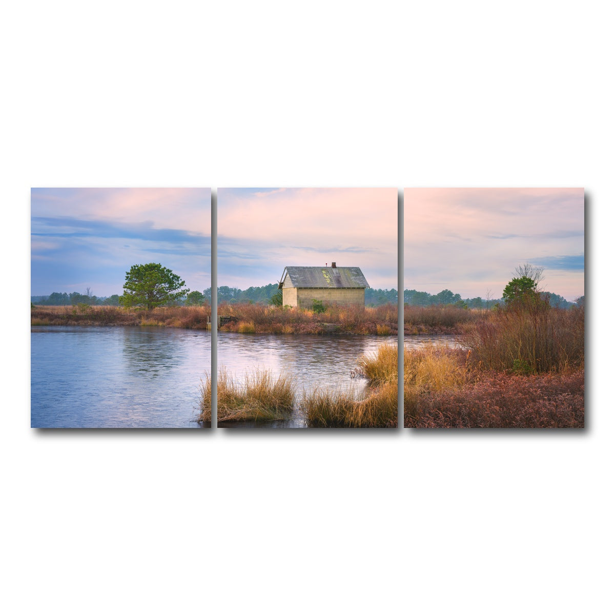 AUTO-MOCKUP WHITE | Cranberry Bog Winter Transition | 3 Piece | Gallery Wrap Canvas | group=18x24