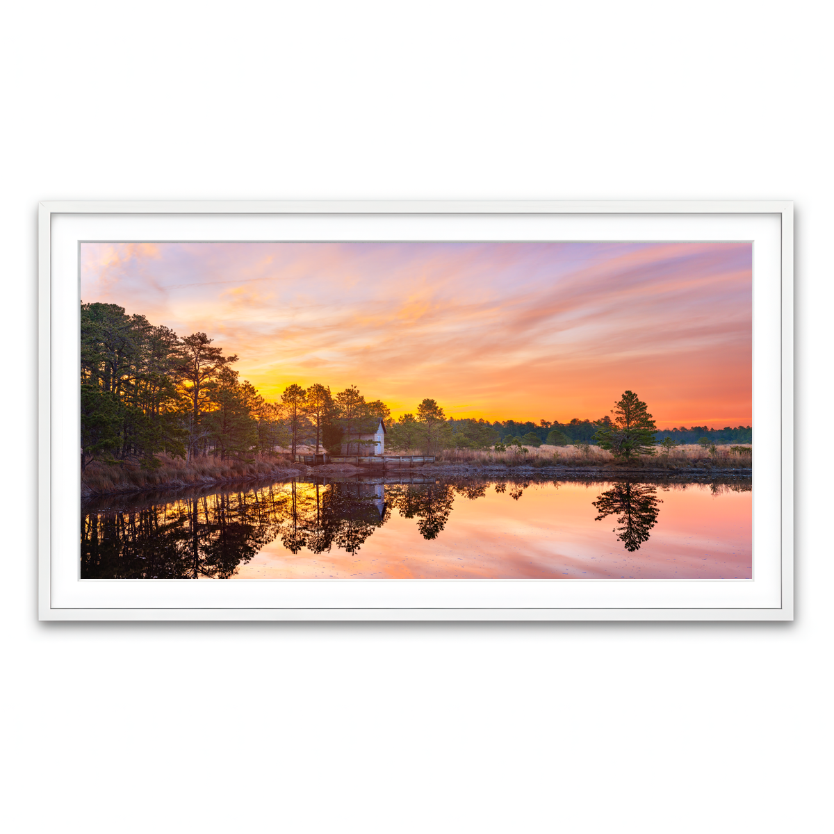 Framed Print 2x1 White