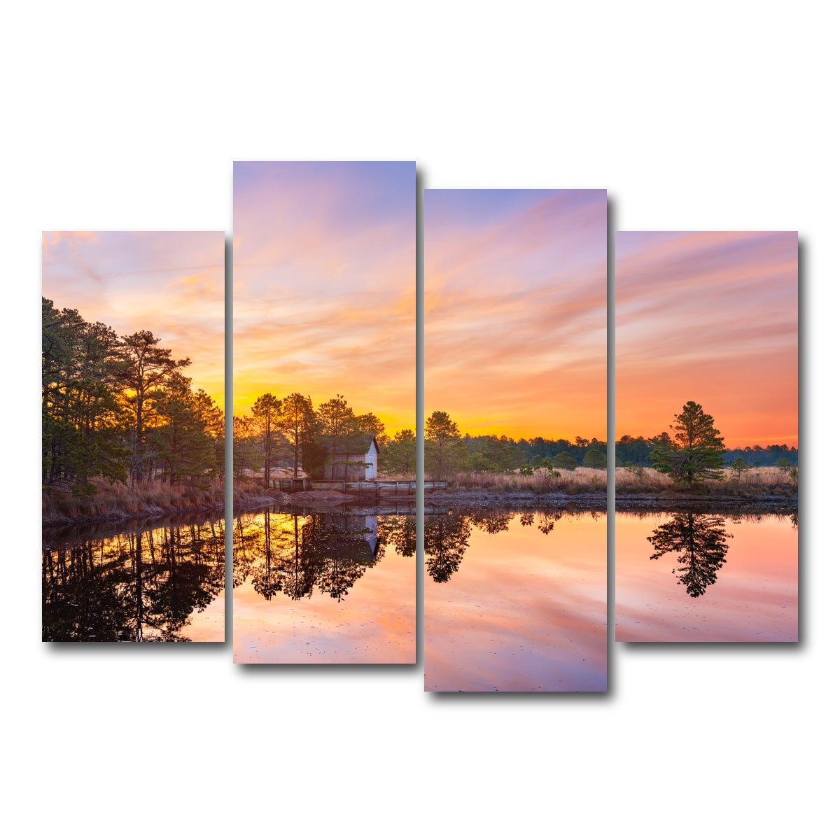 AUTO-MOCKUP WHITE | Cranberry Bogs Mirrored Mornings | 4 Piece | Gallery Wrap Canvas | group=4_normal