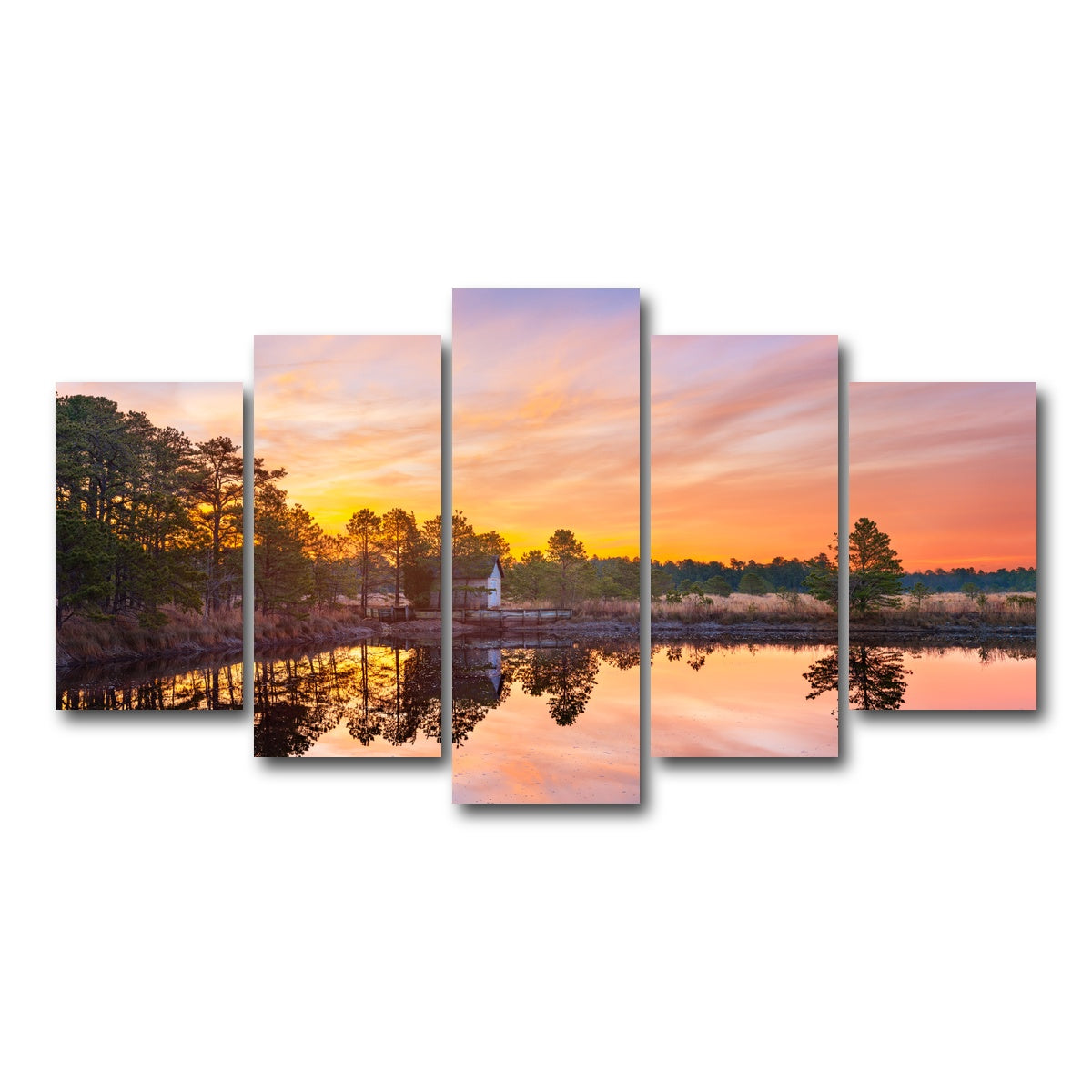 AUTO-MOCKUP WHITE | Cranberry Bogs Mirrored Mornings | 5 Piece | Gallery Wrap Canvas | group=5_normal