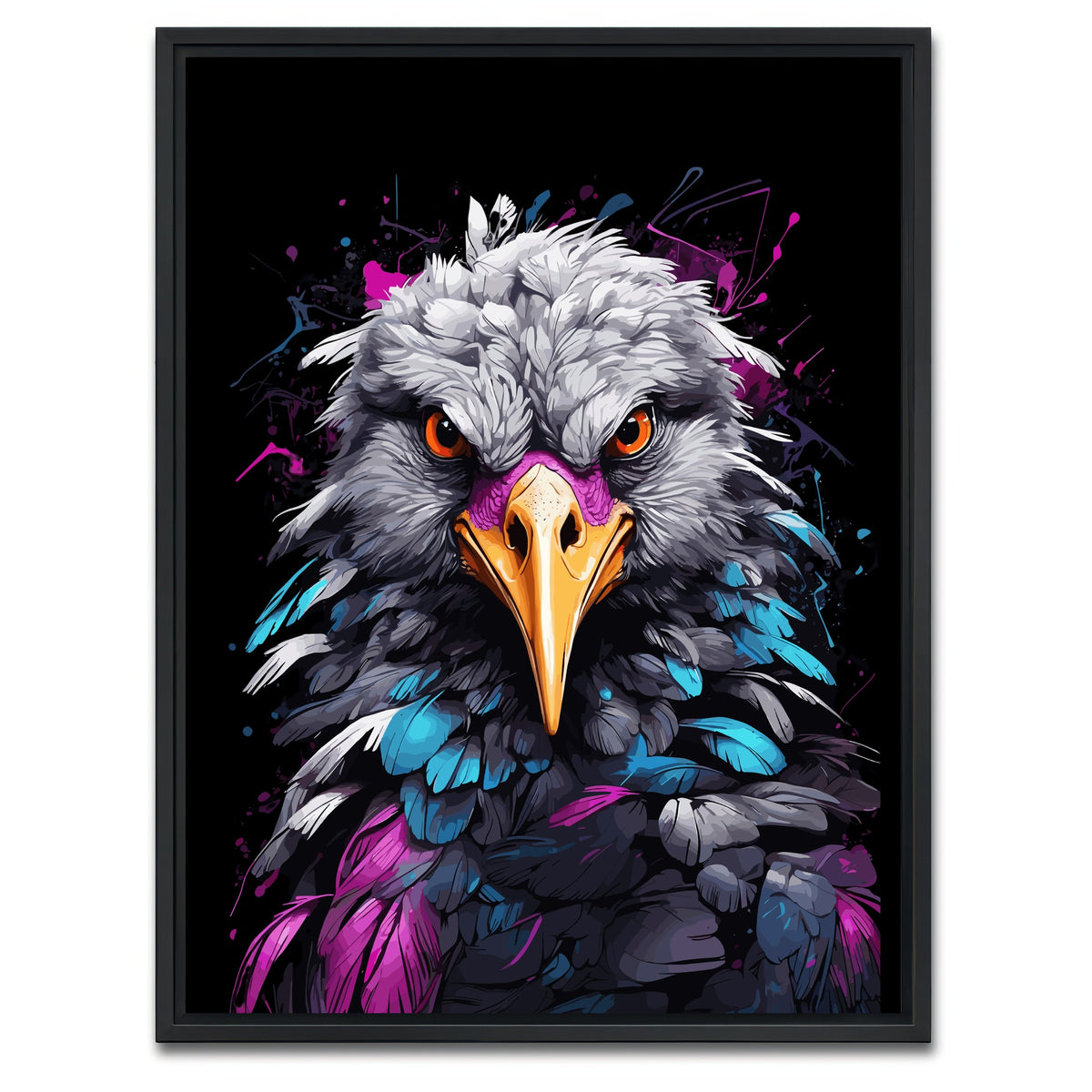 AUTO-MOCKUP WHITE | Crane Animal Colorful | 1 Piece | Black Framed Canvas | group=3x4
