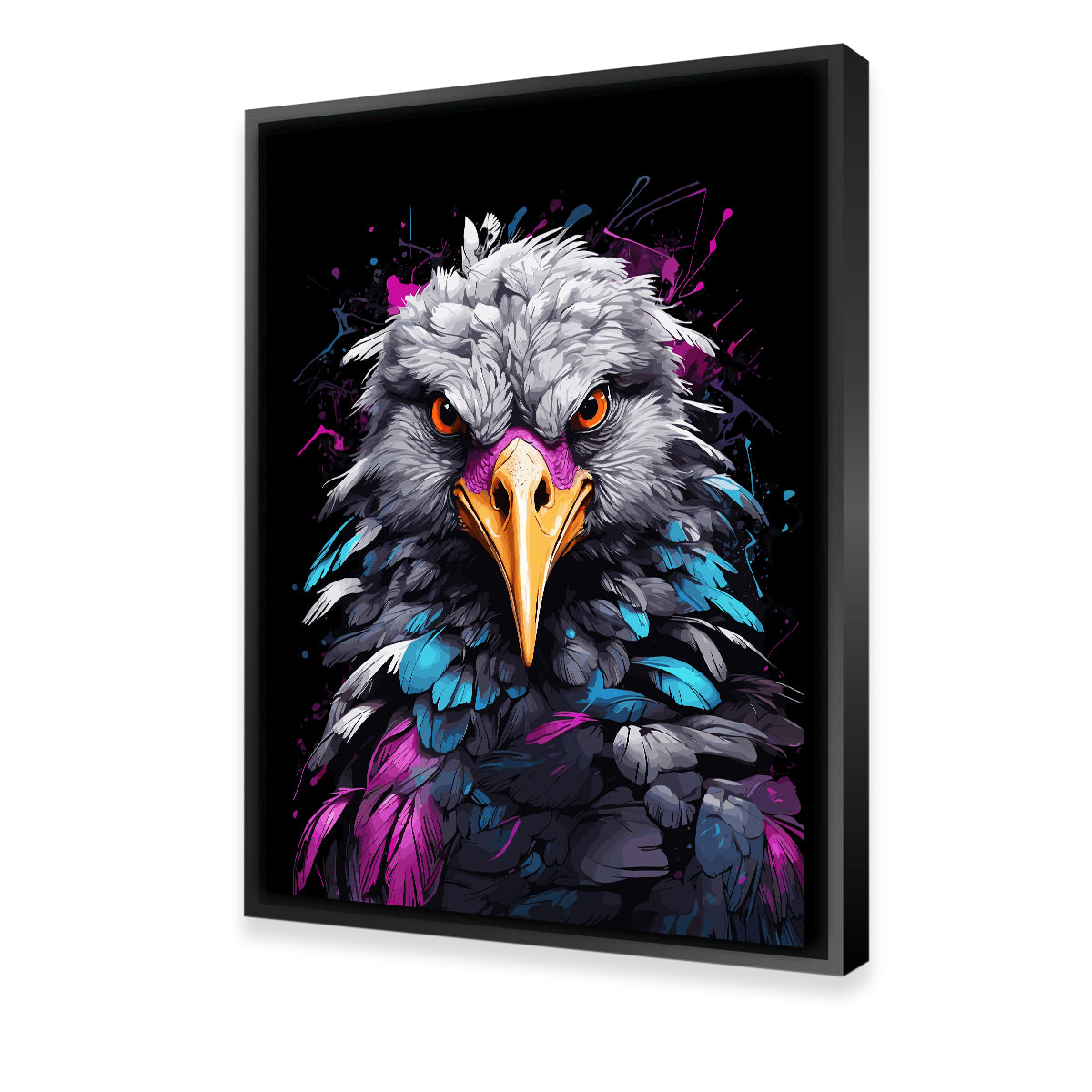 Crane Animal Colorful Wall Art