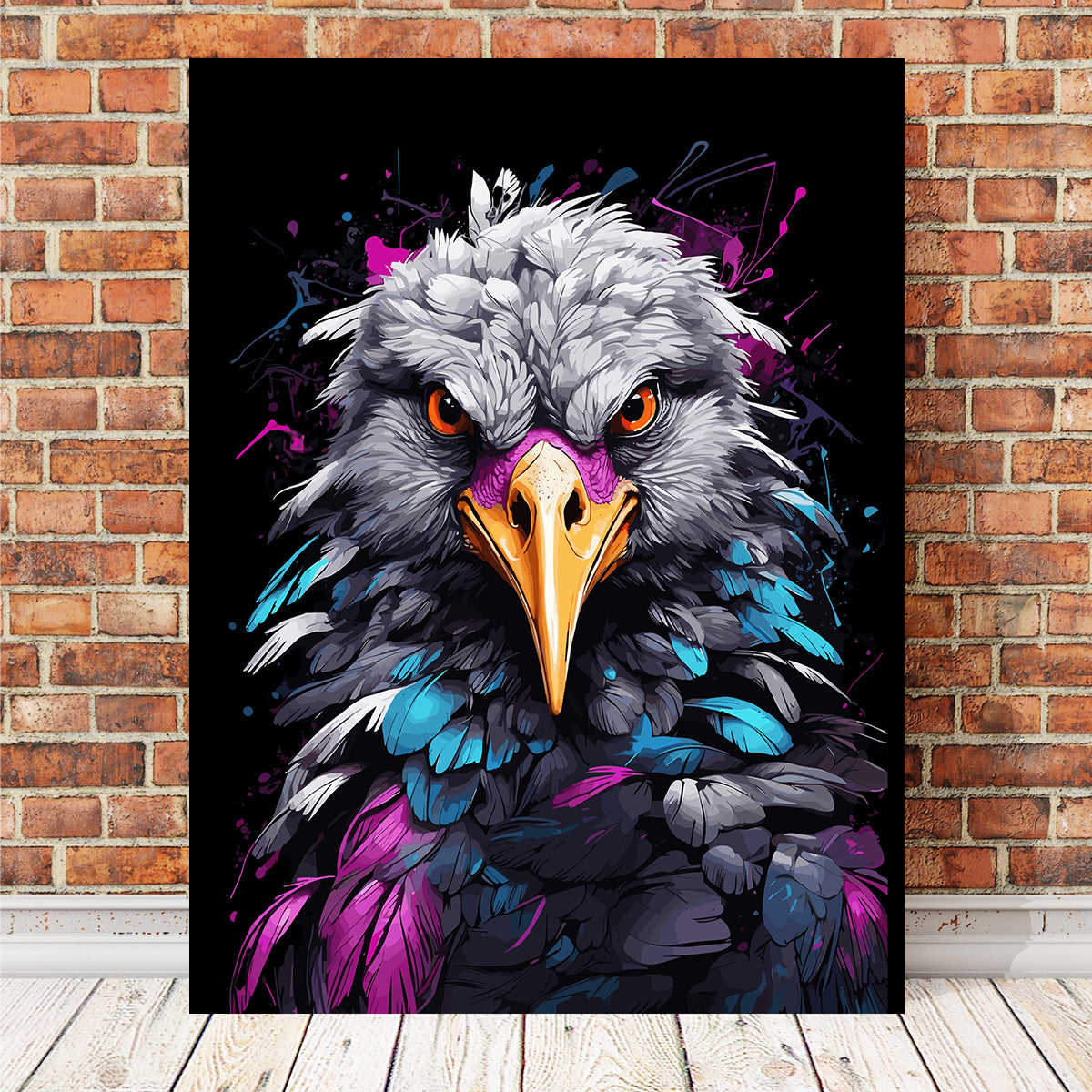 Crane Animal Colorful Wall Art