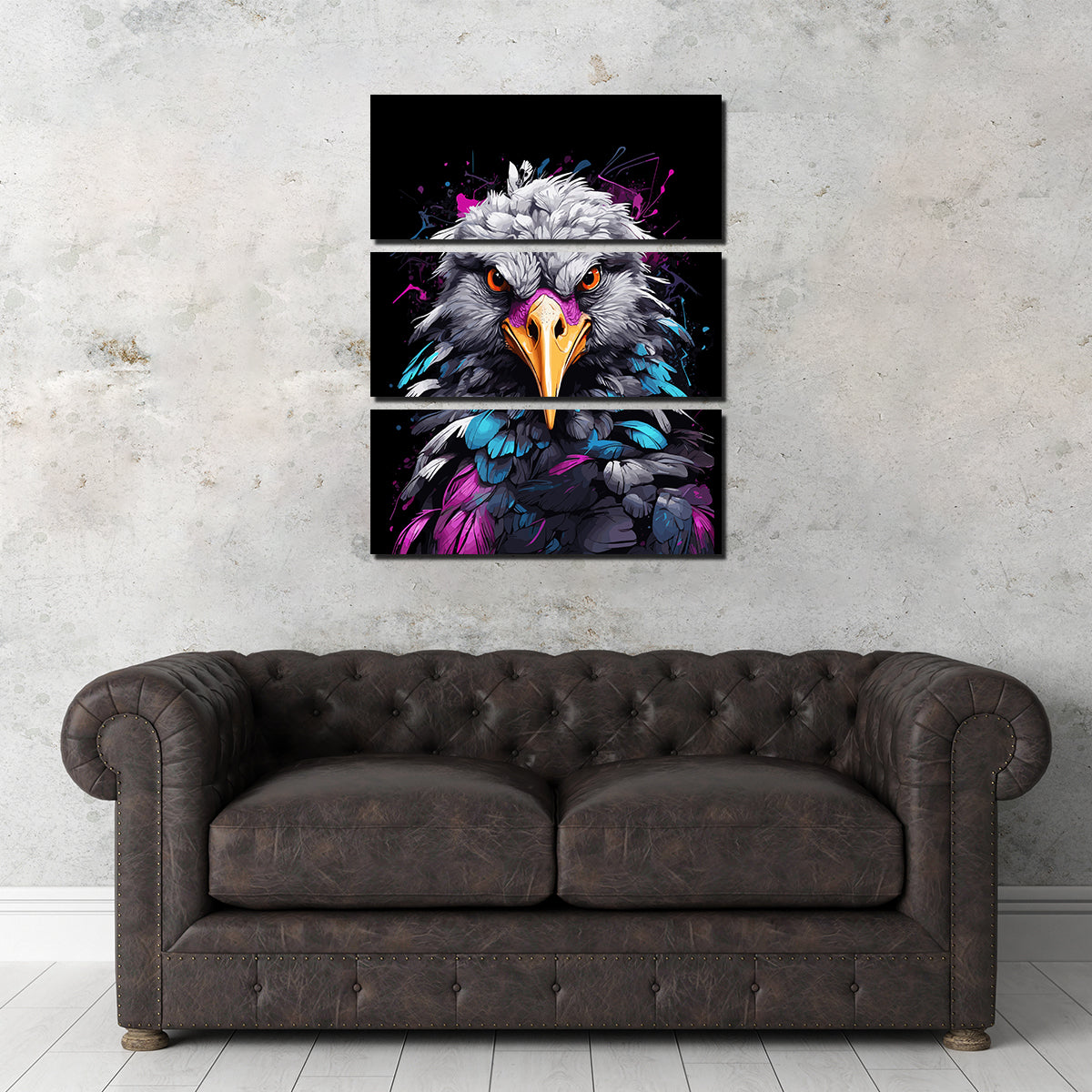 Crane Animal Colorful Wall Art