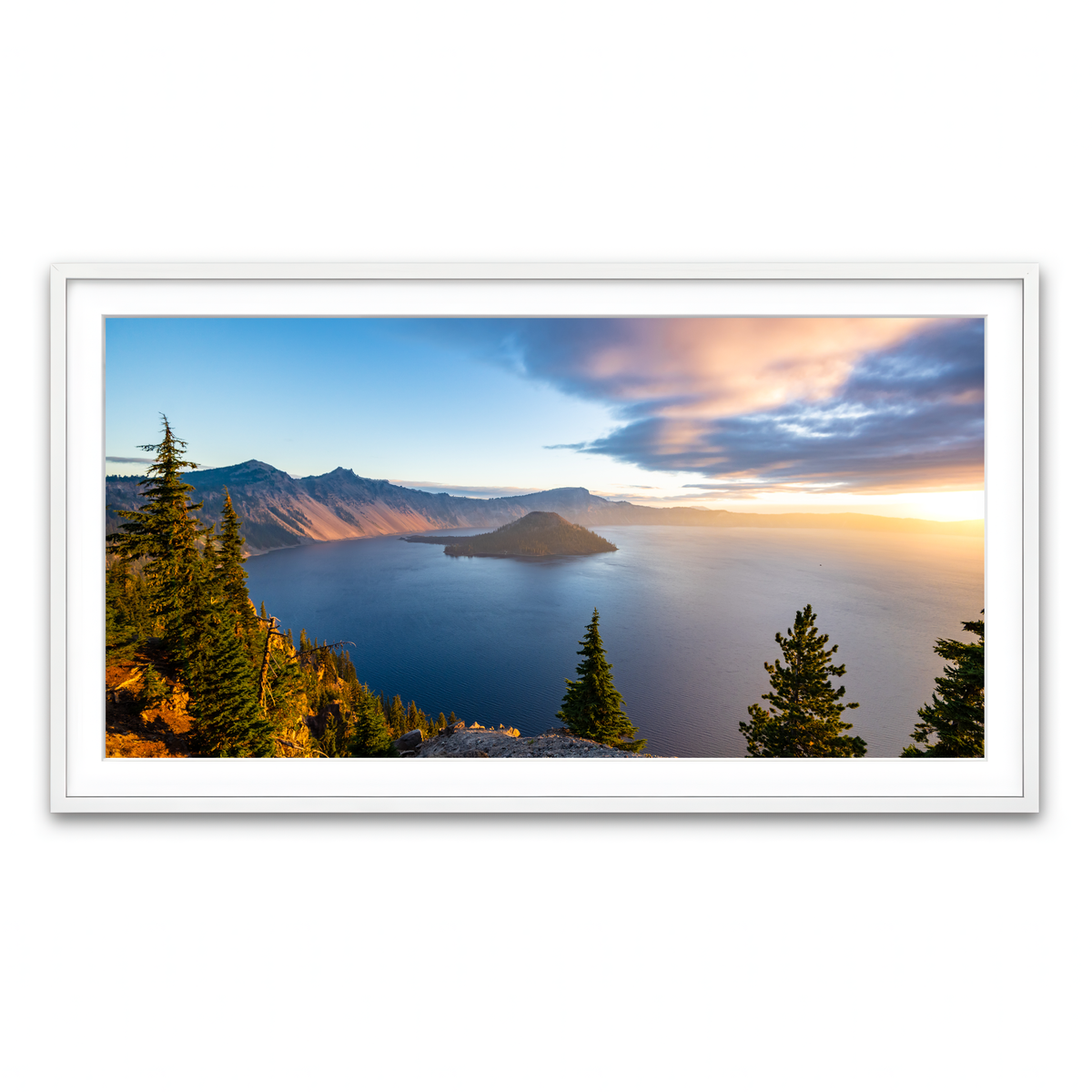 Framed Print 2x1 White