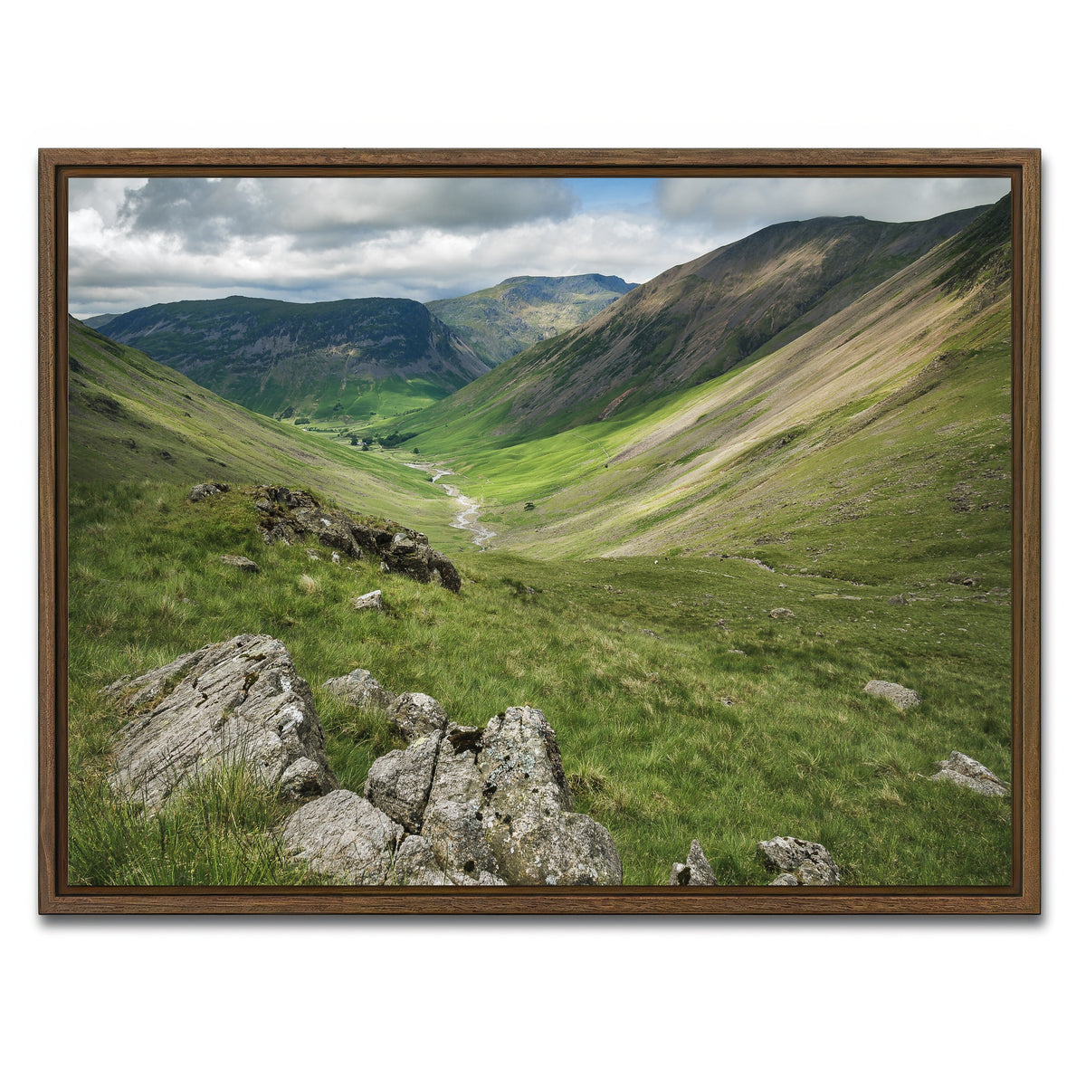 AUTO-MOCKUP WHITE | Creek in the Canyon | 1 Piece | Walnut Framed Canvas | group=4x3