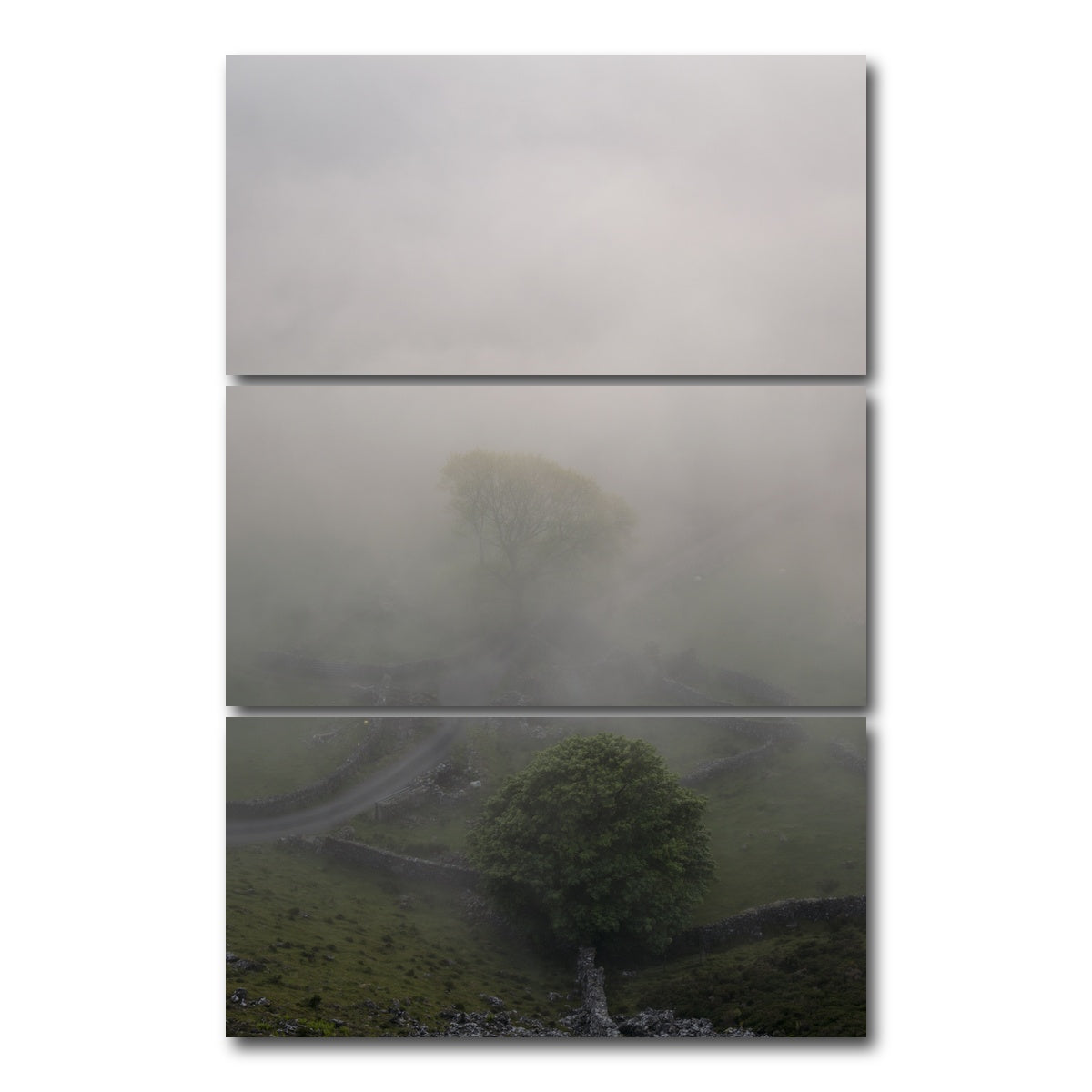 AUTO-MOCKUP WHITE | Cregennan Mist | 3 Piece | Gallery Wrap Canvas | group=12x24_stacked