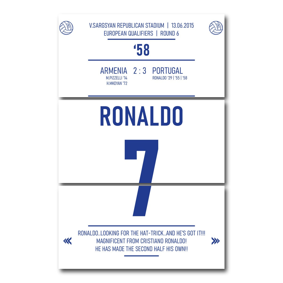 AUTO-MOCKUP WHITE | Cristiano Ronaldo Jersey | 3 Piece | Gallery Wrap Canvas | group=12x24_stacked