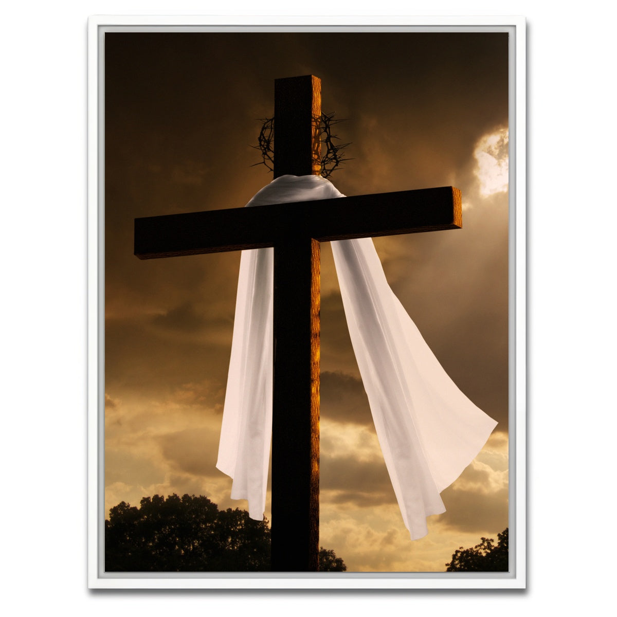 AUTO-MOCKUP WHITE | Cross | 1 Piece | White Framed Canvas | group=3x4