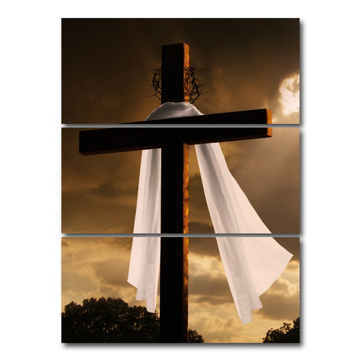 AUTO-MOCKUP WHITE | Cross | 3 Piece | Gallery Wrap Canvas | group=8x18_stacked