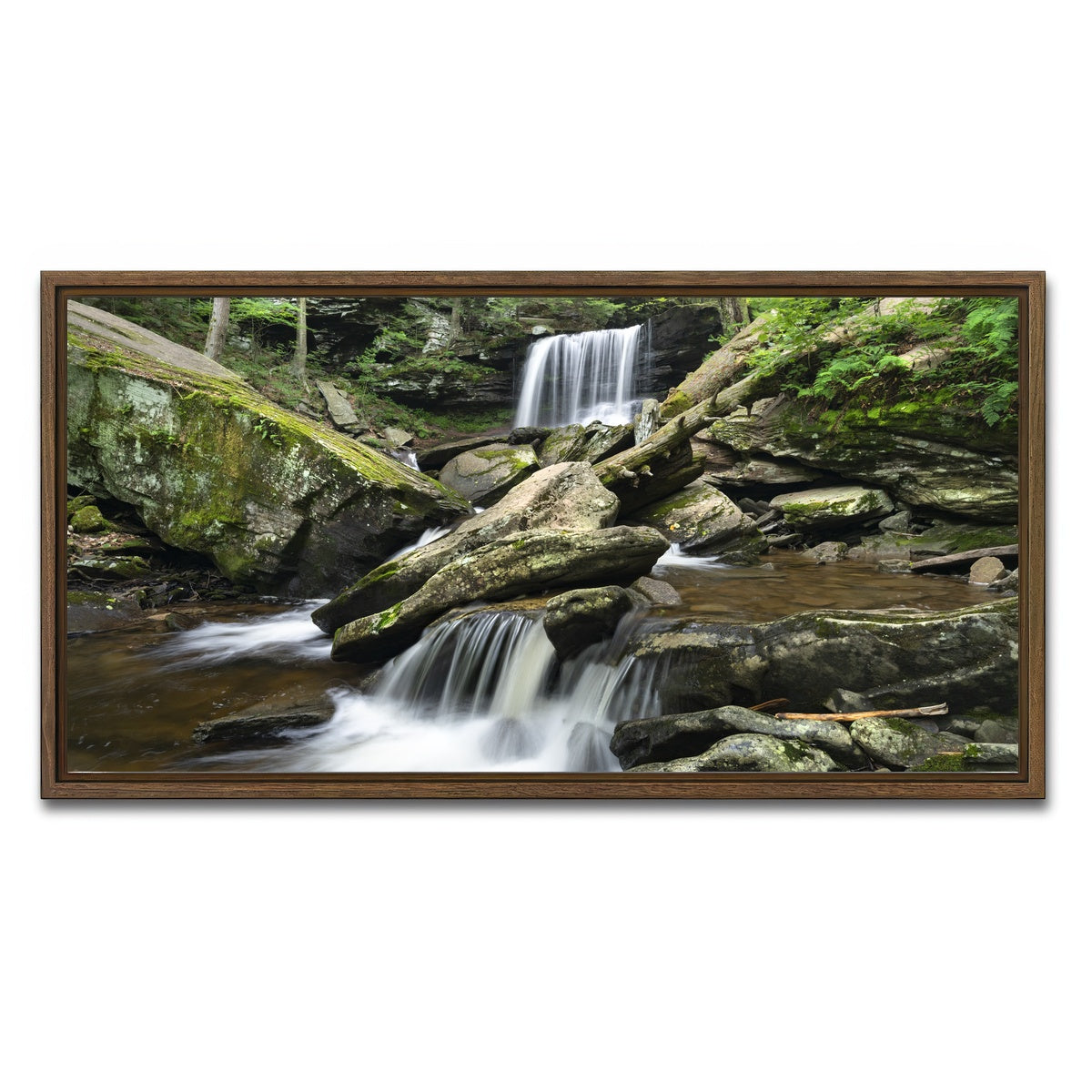 AUTO-MOCKUP WHITE | Crossed Streams | 1 Piece | Walnut Framed Canvas | group=2x1